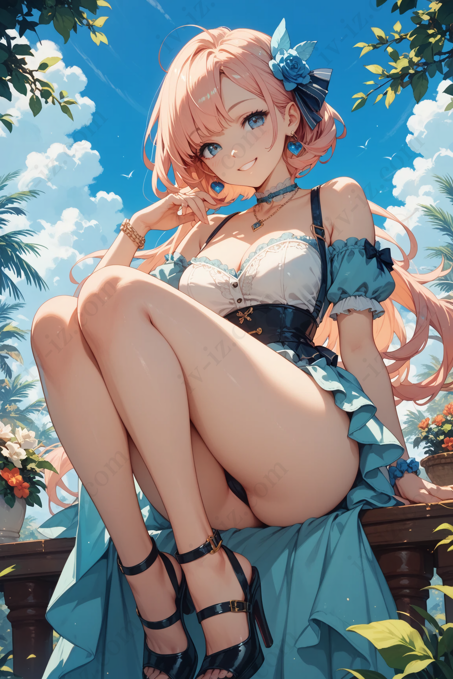 Tropical Charm – Pink-Haired Anime Girl