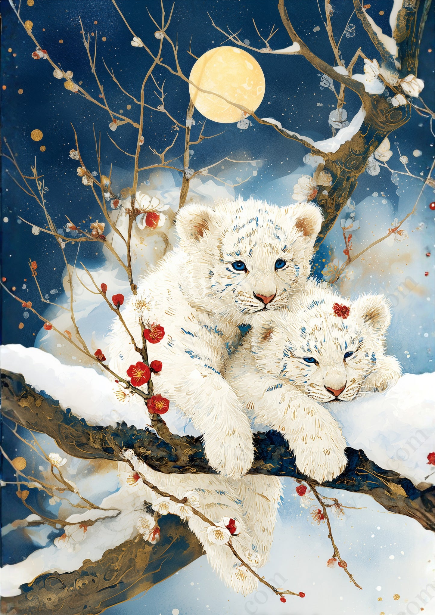 冬枝に宿るふたつの光