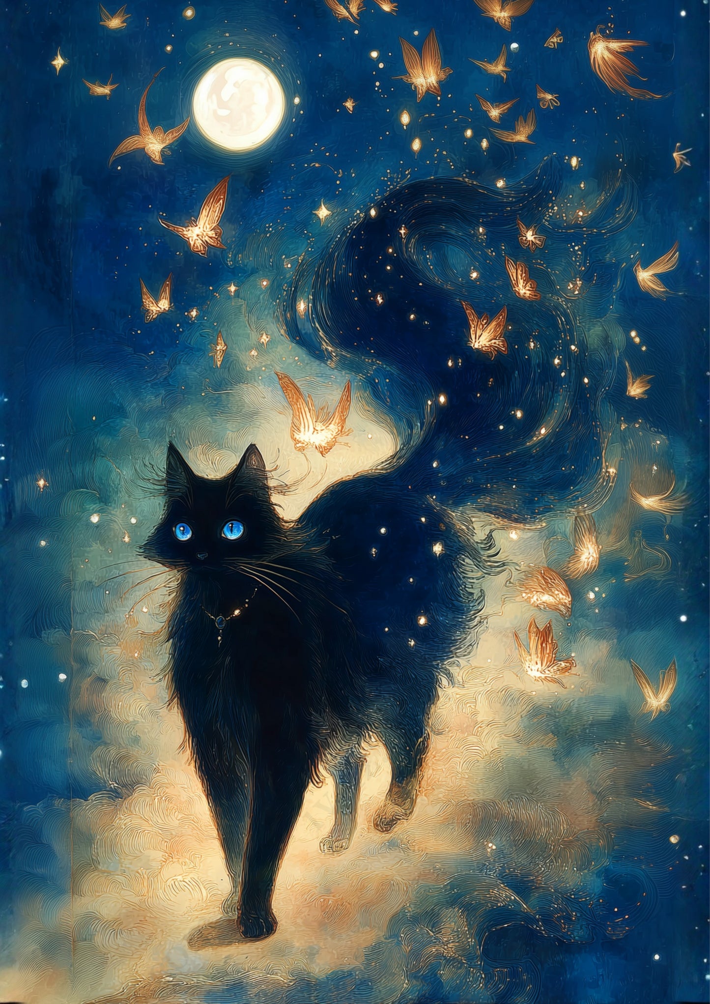 星蝶を従える夜行の黒猫