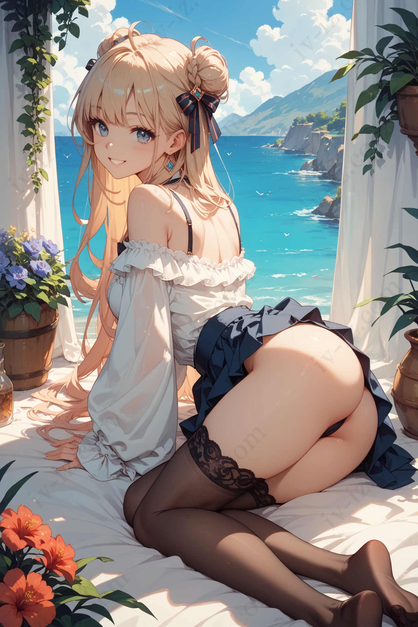 Ocean Breeze Elegance – Beautiful Anime