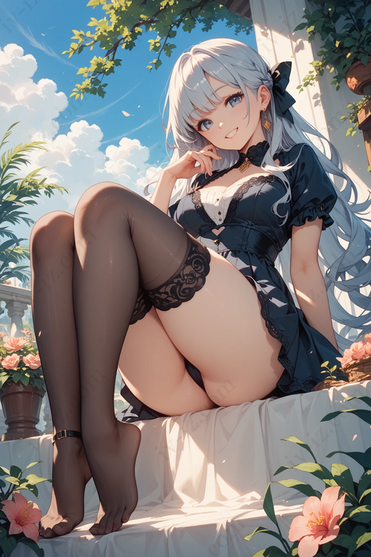 Elegant Silver-Haired Anime Girl