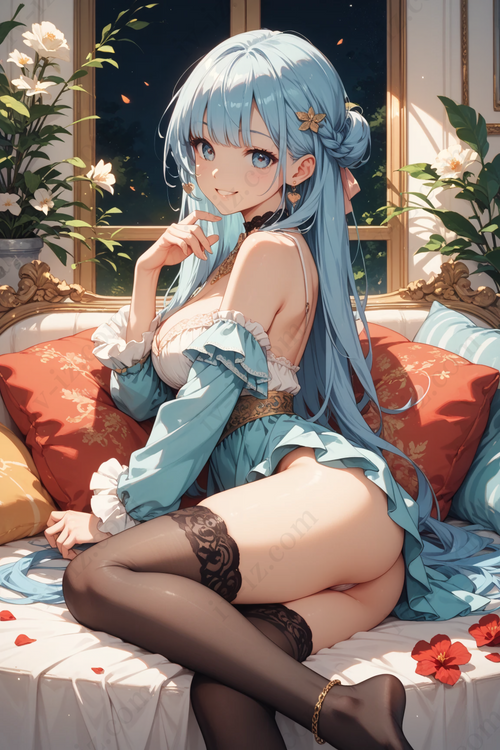 Midnight Bloom Elegance – Beautiful Blue