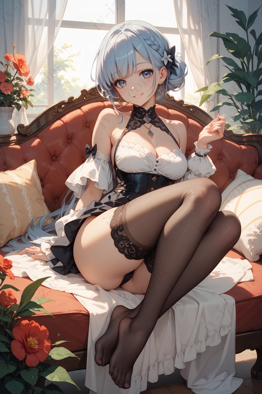 Delicate Silver-Haired Anime Girl