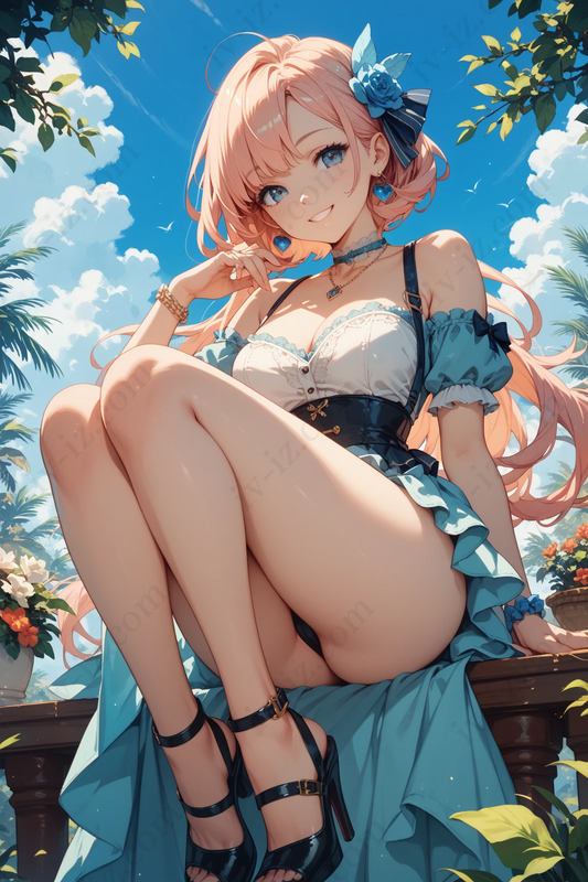 Tropical Charm – Pink-Haired Anime Girl