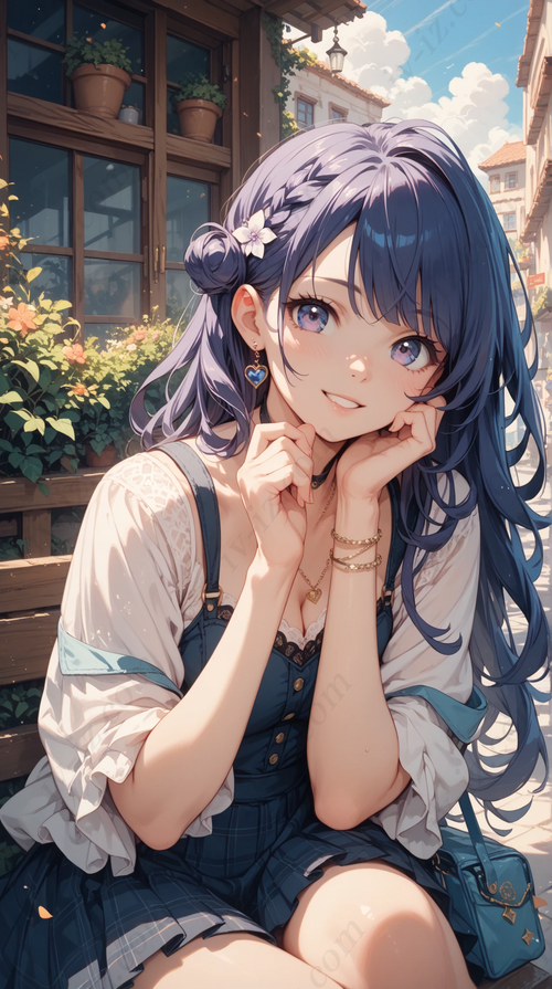 Cute Anime Girl with Braided Hair