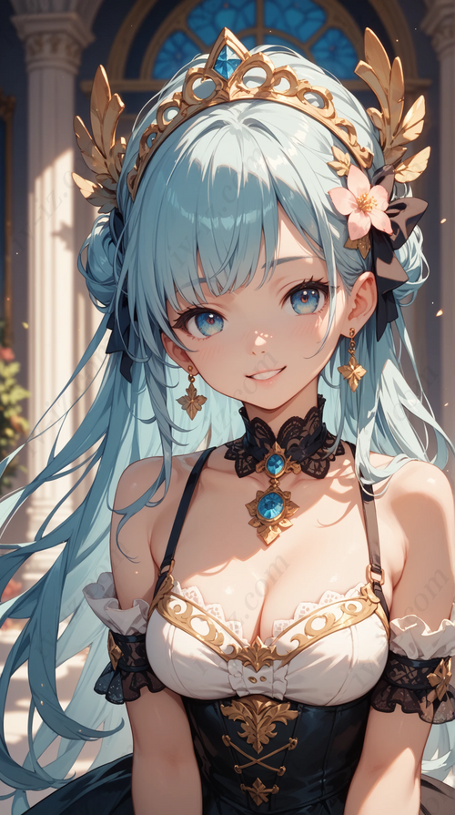 Blue-Haired Anime Princess Design