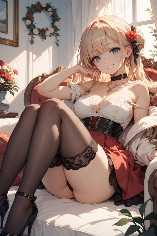 Crimson Elegance – Anime Girl