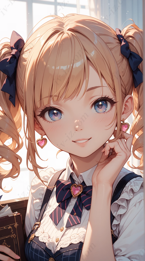 Cute Anime Girl with Twin Tails