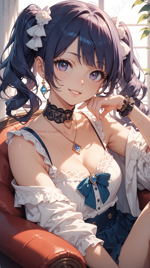 Gothic Anime Girl with Twin Tails