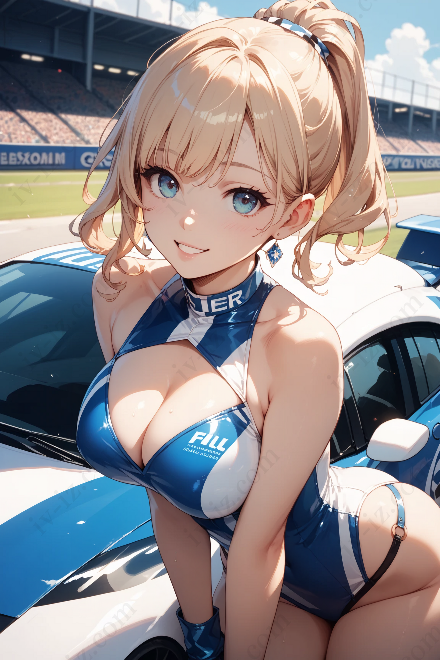 Full Throttle – Blue Anime Race Queen