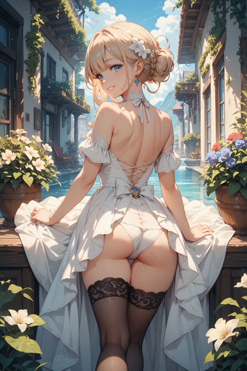 White Garden Elegance – Beautiful Anime