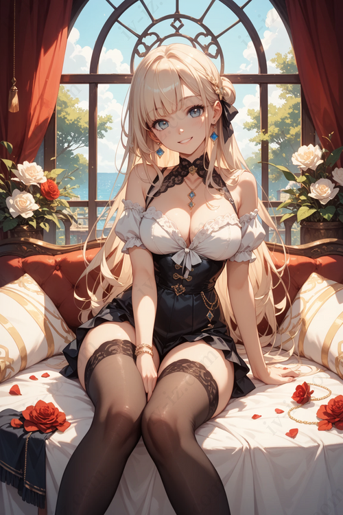 Elegant Dark-Haired Anime Girl