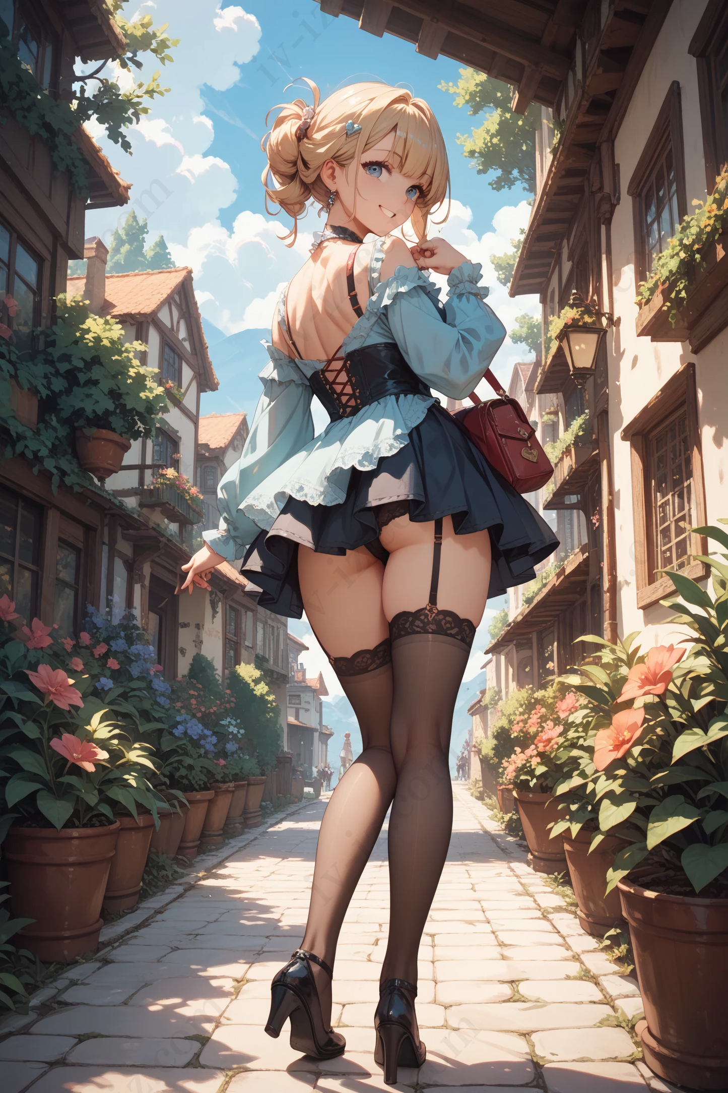 Elegant Streetwalk Fantasy – Blue Corset