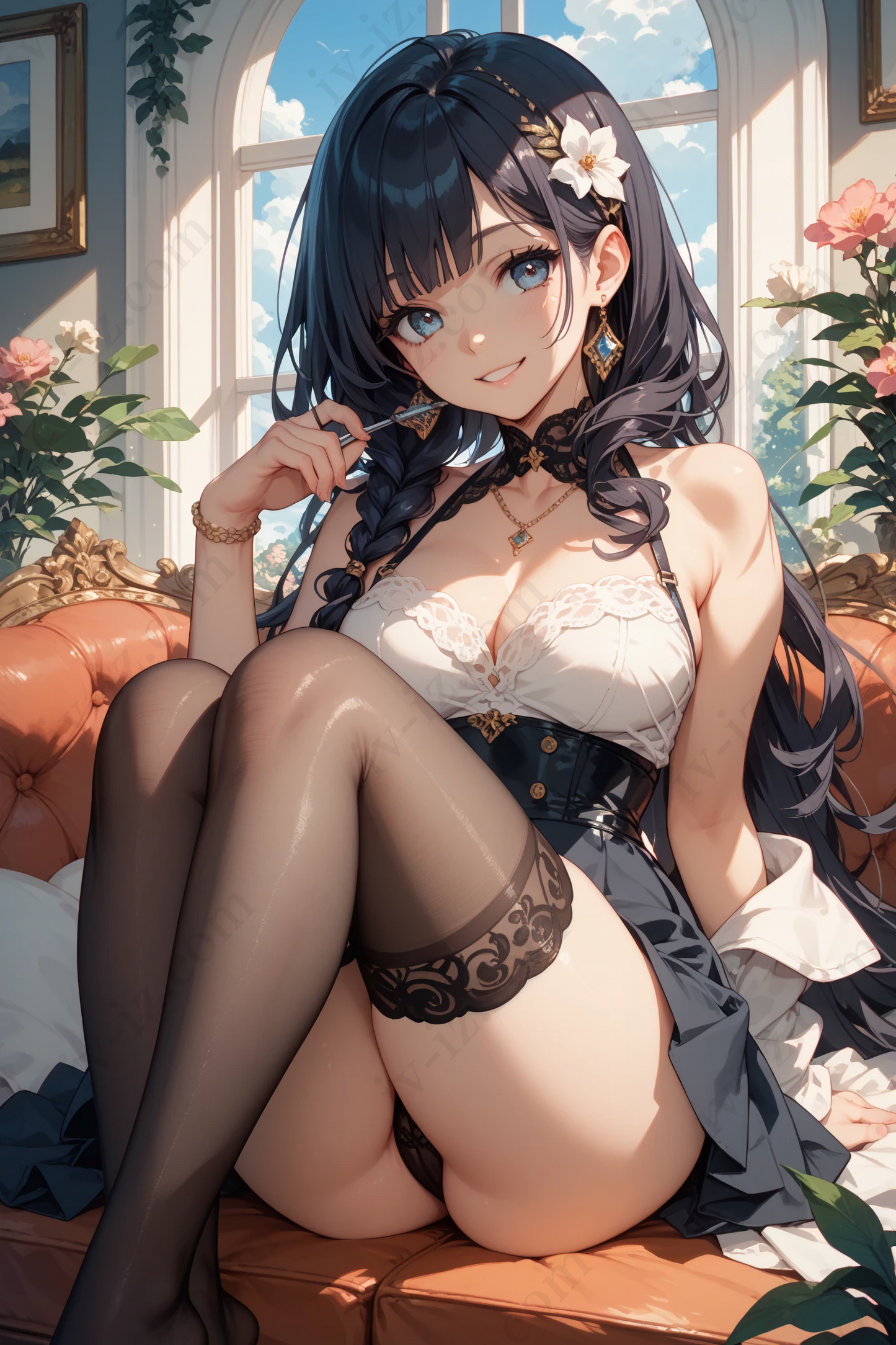 Noir Lace in the Sunroom