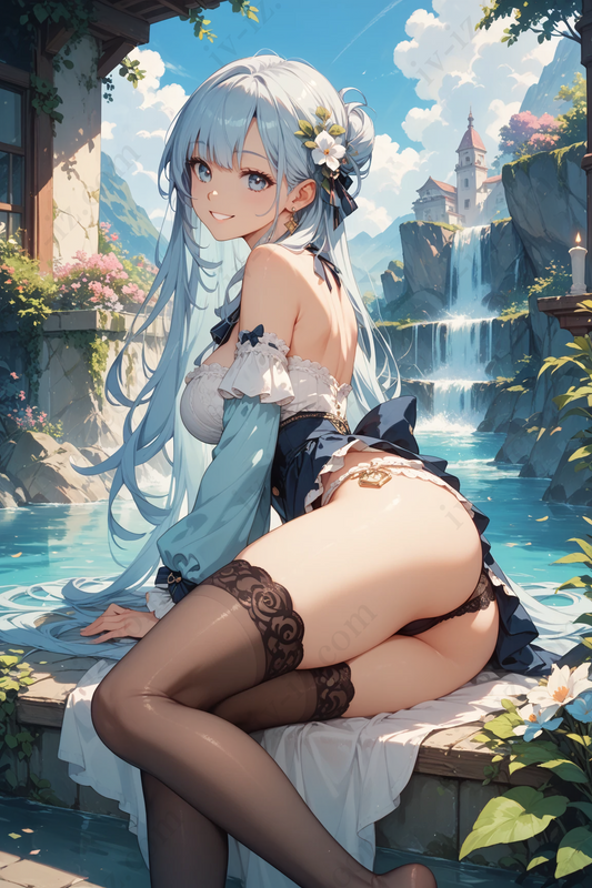 Waterfall Blue Serenity – Elegant Anime