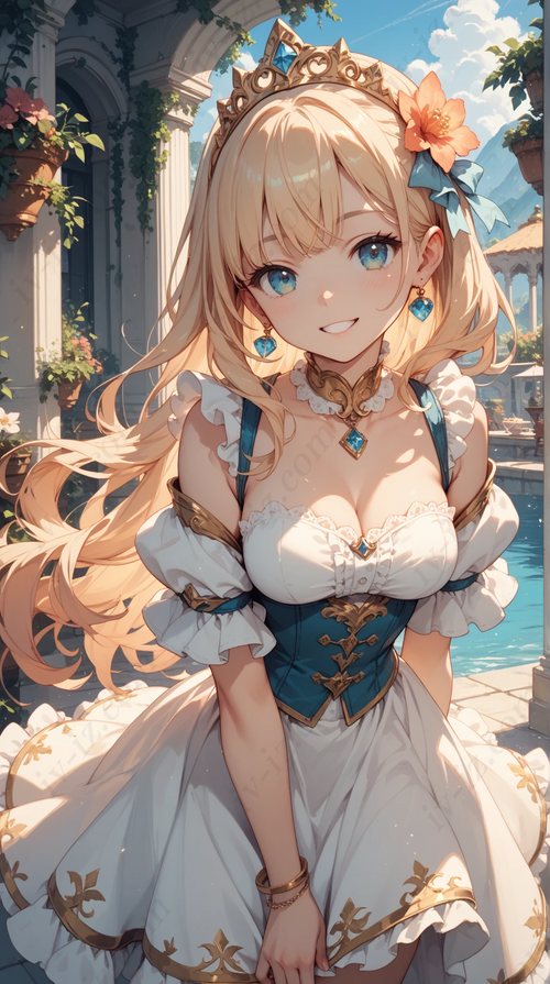 Blonde Fantasy Princess Anime Art