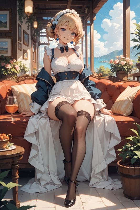 Elegant Seaside Maid – Anime Girl