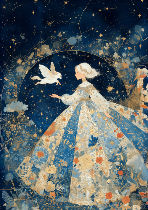 星花の庭で出会う小さな天馬