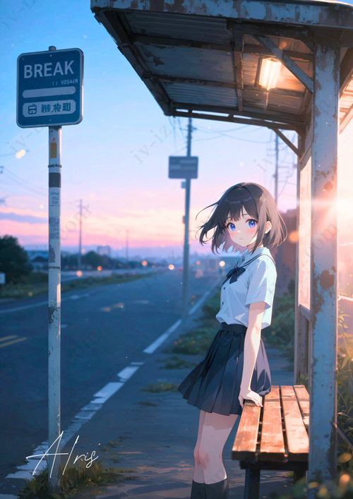 ── 夕暮れのバス停