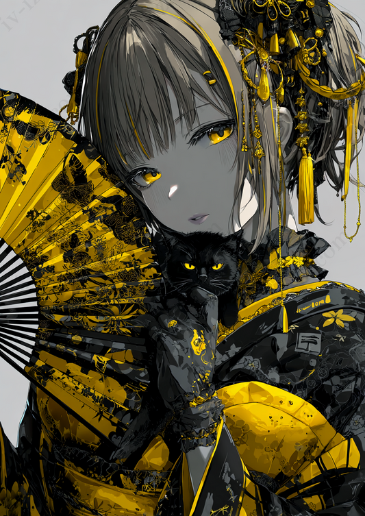 鮮烈に黄色　猫図太し