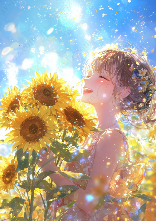 ひまわりの笑顔、空まで届け